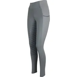 Sommer Damen Reitleggings Silikon Vollbesatz LEA light graphite One Size