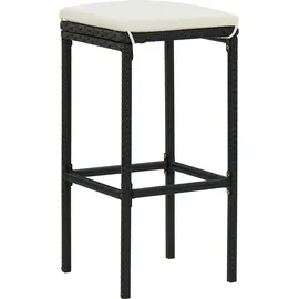 vidaXL Polyrattan Gartenbar-Set 11-tlg. schwarz inkl. Kissen