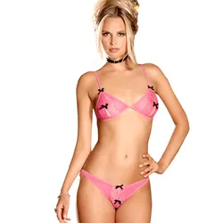 Dessous-Set mit Schleifen, 2 Teile, pink, M/L