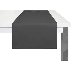Tischläufer ADAM "Uni Collection" Gr. 1, schwarz, B:50cm L:150cm, Bio-Baumwolle, Tischdecken