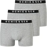SCHIESSER Herren 3 PACK Boxershorts Bio Baumwolle Multipack - 95/5 Organic, Cotton Rio Boxer grau