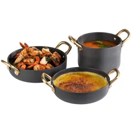 APS Serviertöpfchen Aluminium, und Messing, Ø 13,5 cm, H: 3,5 cm