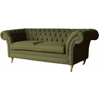 JVmoebel Chesterfield-Sofa, Chesterfield Wohnzimmer Sofa Klassisch Design Couch Sofas Textil grün