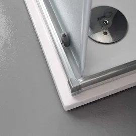 Kiamami Valentina 90x90 cm - satiniertes Glas – Profil Chrom Giada