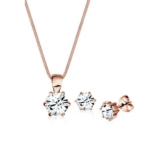 Elli Basic Kristalle Silber Schmuck-Set Damen