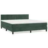 vidaXL Boxspringbett mit Matratze Dunkelgrün 180x200 cm Samt