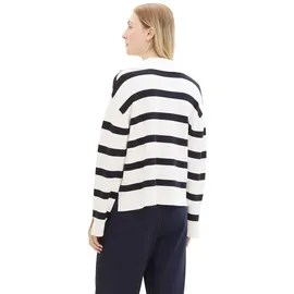 Tom Tailor Striped Pullover Offwhite Navy Stripe Knit L