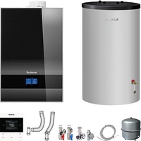 Buderus GB192i.2 Logaplus Gas-Brennwert Paket W50 schwarz mit Regelung BC400, RC220 und Warmwasserspeicher S120 - 15 kW - 7739621188