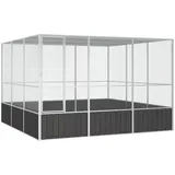 Emmtore Vogelvoliere Innen Außen Aufzuchtkäfig,All-in-One-Vogelkäfig Außenvoliere Käfig Vogelhaus Voliere,Verzinkter Stahl Vogelkäfig,Anthrazit,302.5 x 324.5 x 211.5 cm