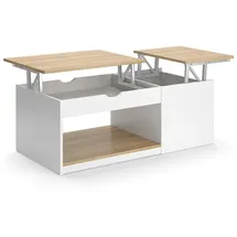 Vicco Couchtisch Avela, Weiß/sonoma, 55 x 110 cm