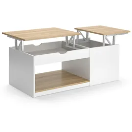 Vicco Couchtisch Avela, Weiß/sonoma, 55 x 110 cm