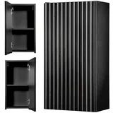 [en.casa] Hängeschrank Skelbolu 57x30x19 cm Schwarz [en.casa]