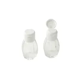 Fackelmann Salz-und Pfefferstreuer, Glas, Deckel Weiß, 8 cm, 40 ml, 2er-Set