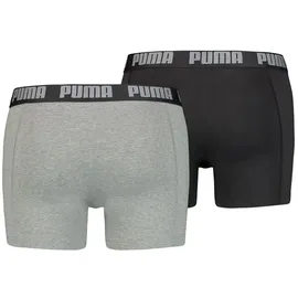 Puma Basic Boxershorts grey melange/black M 2er Pack