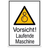 Betriebsausstattung24 Warnschild Vorsicht! Laufende Maschine 13,1 x 18,5 cm