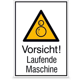 Betriebsausstattung24 Warnschild Vorsicht! Laufende Maschine 13,1 x 18,5 cm