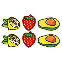 buttinette Applikationen "Früchte", Größe: 2,5–3 cm, Inhalt: 6 Stück