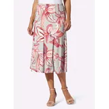 Lady A-Linien-Rock Damen Floral Hellgrau/Koralle 48