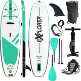 EXPLORER Inflatable SUP-Board »Ocean 10‘8“ Aufblasbares Stand Up Paddle Set (325x84x15cm)«, (Set, 8 tlg incl. Zubehör, Kajaksitz, Fußschlaufe), 78651314-0 mint