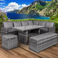 Brast Poly-Rattan Eck Sitzgruppe Eco Grau/Anthrazit