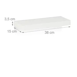 Relaxdays Wandregal 3er Set 38 x 15 cm Weiß
