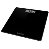 Terraillon TSQUARE SCHWARZ- Kompakt und ultraflach 26cm x 26cm-Glasplatte-Großes LCD-Display-Kapazität 180Kg-Graduierung 100g -Schwarz