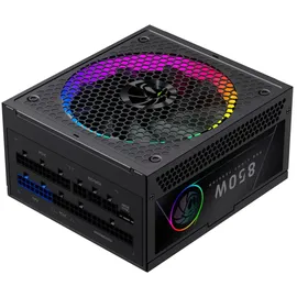 gamemax RGB 850G Netzteil PC 850W Vollmodulares, 80 Plus Gold, LLC + DC‐DC, ARGB Sync, Japanische Kondensatoren, 140mm ARGB FDB Lüfter, 9 Schutzfunktionen, 10 Jahre Garantie, Schwarz