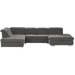 Lounge Collection Wohnlandschaft mit verschiedenen Funktionen Spencer , grau , Maße (cm): B: 382 H: 102 T: 260.0