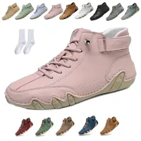 Snrtevu Barfußschuhe, Ergonomischer, Wasserdichter & Schmerzlindernder Leder-BarfußSchuh, Schuhe Damen, Wasserdichte und Atmungsaktive OrthopäDische Barfuss Schuhe (Rosa,39) - 39 EU