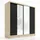 A&J MöbelLand Schiebetürenschrank DUO 200 x 215 x 59,5 cm Weiß/Schwarz