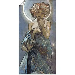 Wandbild ARTLAND "Sterne Der Mond 1902", blau (farbe bild(er): blau), B:50cm H:100cm, Bilder, als Alubild, Outdoorbild, Leinwandbild, Poster, Wandaufkleber
