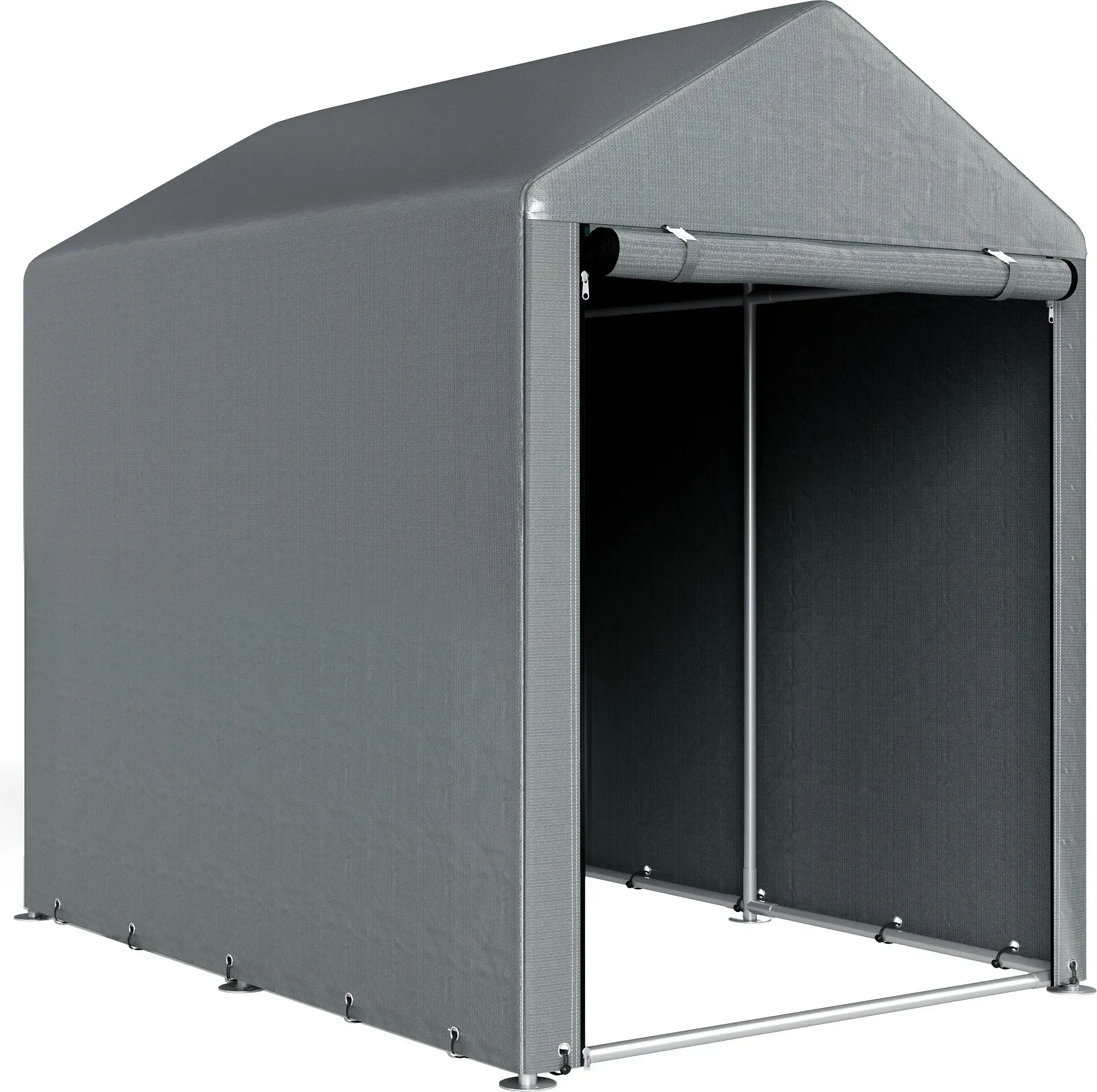 Outsunny Garagenzelt, 1,2 x 1,79 x 1,65 m Lagerzelt mit UV-Schutz, Große Reißverschlusstür, Wasserdicht Foliengarage für Gartengeräte, Stahl  Aosom