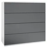 Vladon Pavos V3 76 x 76 x 35 cm Weiß matt / Anthrazit matt