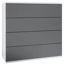 Vladon Pavos V3 76 x 76 x 35 cm Weiß matt / Anthrazit matt
