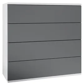 Vladon Pavos V3 76 x 76 x 35 cm Weiß matt / Anthrazit matt