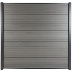 Floordirekt WPC Zaun   Mit Alu Pfosten   Grau