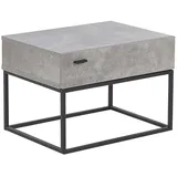 Beliani Nachttisch, Schwarz, Grau, Holzwerkstoff, 55x39x41 cm,