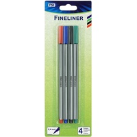 TSI Fineliner 4 Farben (rot/grün/blau/schwarz), Art. Nr. 38713