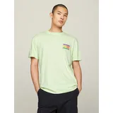 Tommy Jeans T-Shirt »TJM REG SUMMER FLAG TEE EXT«, Mehrfarbiger Rückenprint, Gr. L, Opal Green, , 58480213-L