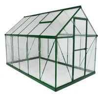 CANOPIA Hybrid Alu grün Polycarbonat 0,7 mm/Dach HKP 4 mm 5,7 m2 inkl. Stahlfundament