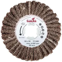 Lukas-Erzett Lammellenbürste Fächerschleifer 100 x 100 mm Körnung 80