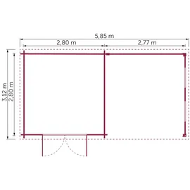 Konifera Acrux Gartenhaus 5,85 x 3,12 m Beige
