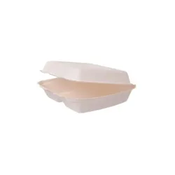 Blanc HYGIENIC Menüboxen mittel 2-geteilt aus Bagasse 200 Stück, to go, take away, biologisch abbaubar, umweltfreundlich
