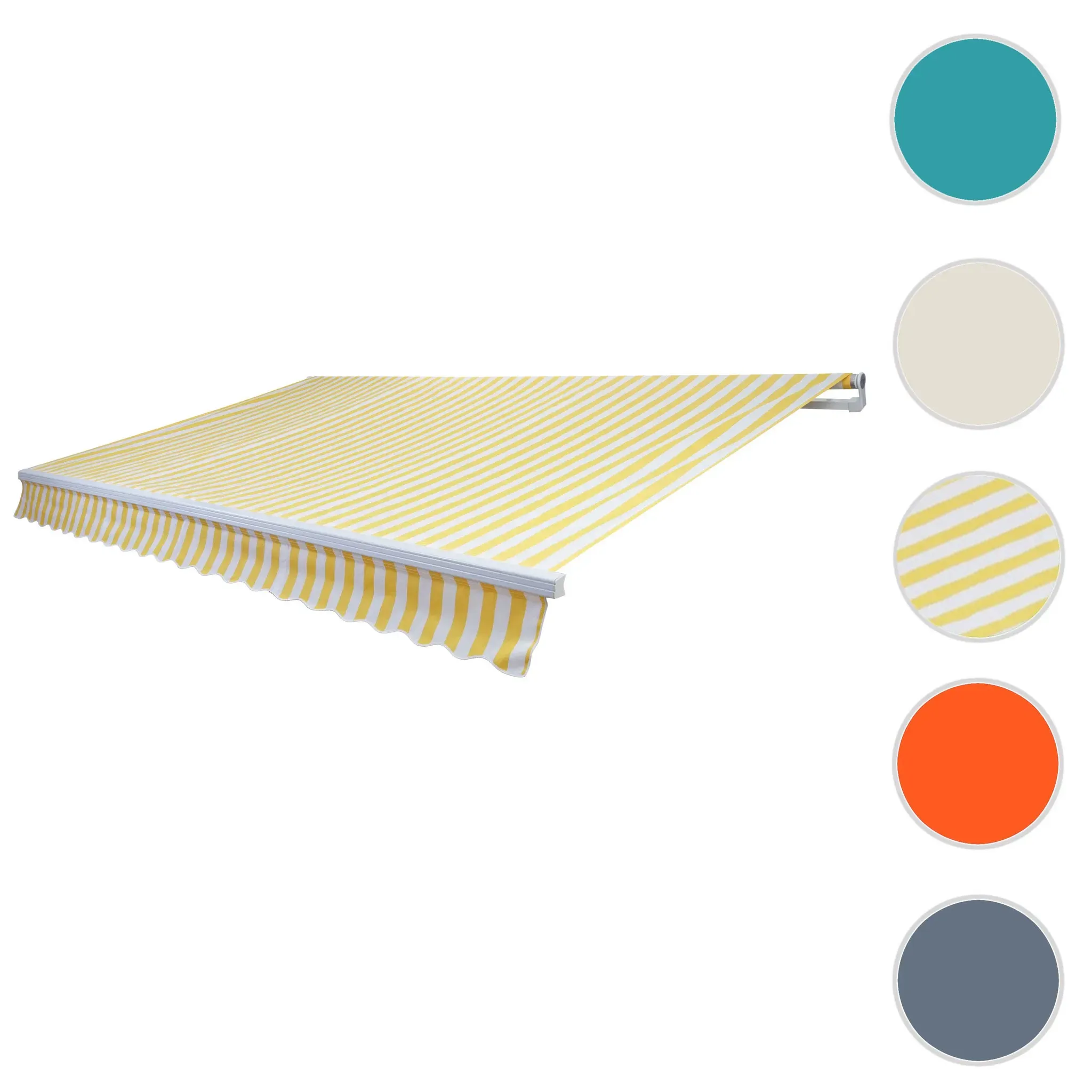 Alu-Markise T790, Gelenkarmmarkise Sonnenschutz 4x3m ~ Acryl Gelb/Weiß