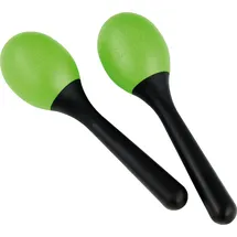 NINO Percussion Small Egg Maracas Paar kleine Shaker für Kinder ab 3 Jahren - Musikinstrument - Kunststoff, Schwarz und Grün (NINO569GG)