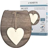 Schütte WC-Sitz WOOD Heart Duroplast mit Absenkautomatik Schnellverschluss