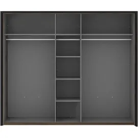 Forte Kleiderschrank Bellevue 260,8 x 220 x 62,3 cm Schwarz