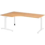 bümö Eckschreibtisch Buche / Weiß