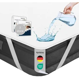 Komfortec Matratzenschoner 2er-Set 140 x 200 cm weiß