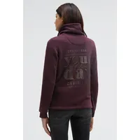 Soccx Damen, Sweatjacke mit hohem Kragen und Rücken-Print night plum, S - S
